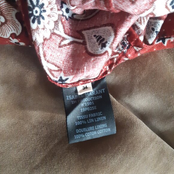 mini dress floral print linen ruffle - Picture 8 of 16